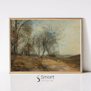 Autumn Landscape Oil Painting,Vintage Fall Painting,Fall Landscape Painting,Autumn Wall Art Printable,Muted Landscape Print,Fall Wall Art,71