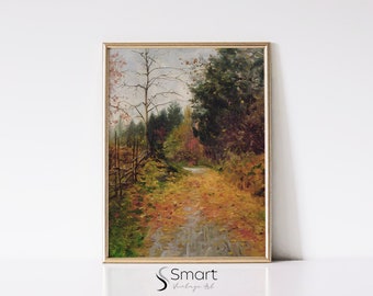 Herbst Landschaft Kunst zum Ausdrucken - Vintage Herbst Landschaft Gemälde Digitale Kunst