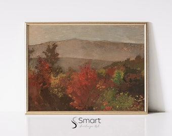 Vintage Herbst Gemälde - Herbst Landschaft Digitale Wand Poster Download