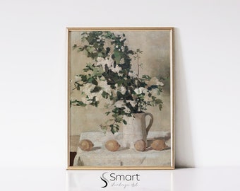 Kitchen Still Life Art Print – Botanical Flower Painting Digital Wall Decor