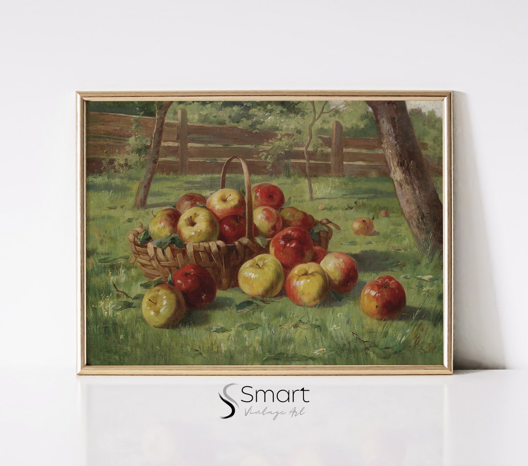 Apple Still Life Painting – Vintage Fruit Kitchen Wall Art Digital ...