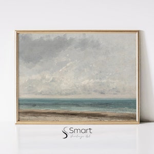 Coastal Printable Wall Art,Seascape Painting Digital Download,Beach House Decor,Vintage Nautical Print,Sea Landscape Wall Art Print,7