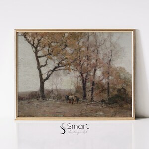 Vintage Fall Landscape Painting,Autumn Landscape Print,Fall Wall Art Printable,Autumn Farmhouse Print,Landscape Print Digital Download,139