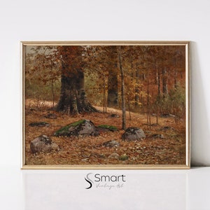 Vintage Fall Wall Art,Autumn Printable Wall Art,Autumn Trees Painting,Fall Landscape Art Print,Autumn Forest Oil Painting,Rustic Fall Decor
