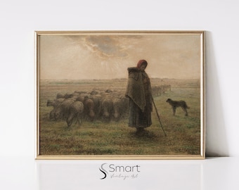 Vintage Sheep Print: Antique Farmhouse Cottage Wall Decor (Digital Download)