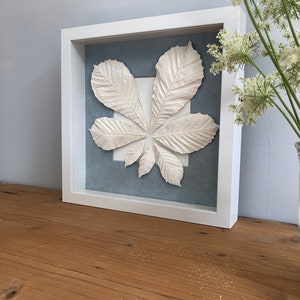 horse chestnut leaf, plaster cast, plaster decoration, unique gift