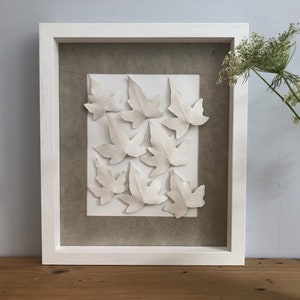 plaster ivy leaf painting, plaster decoration, original gift, plant art