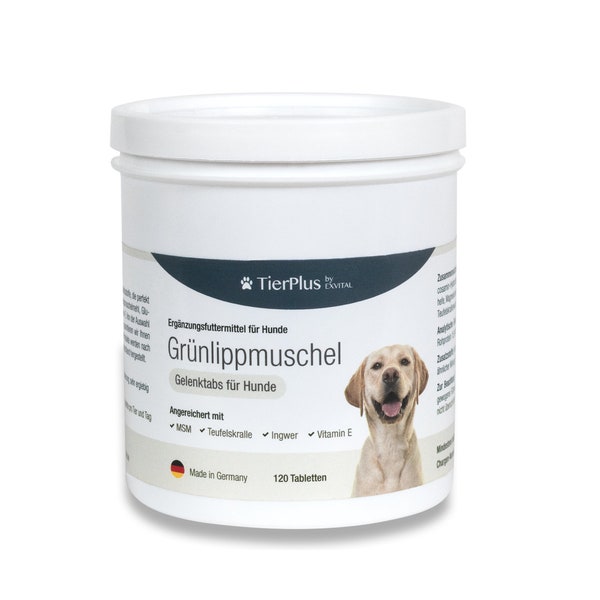 TierPlus Gelenktabletten für Hunde mit Grünlippmuschel, MSM, Ingwer, Chondroitin, Glucosamin und Teufelskralle angereichert. 120 Stück