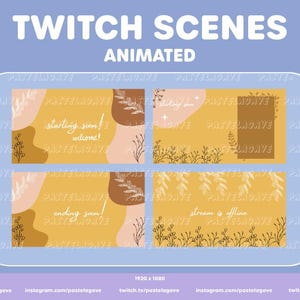 Animated Boho Twitch Scenes | Aesthetic Stream Screens | Minimalist Pastel Overlays | Cute & Earthy Twitch Scenes for Streamers