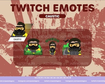 Apex Legends Caustic Emote Pack – 3 Twitch, YouTube & Discord Emotes | S0 Caustic