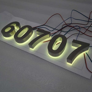 Carta de metal sólido, tablero de nombre de la tienda, letras de diseño para el exterior, letras de letrero led sin borde de pie, letra de pared iluminada