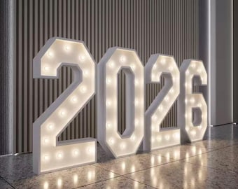 Marquee Number 3ft/4ft/Sft Large Letter Sign,Big Marquee Led Letters Sign For Wedding Decor Event Decor,Diy Led 0-9 Alphabet Marquee Lights