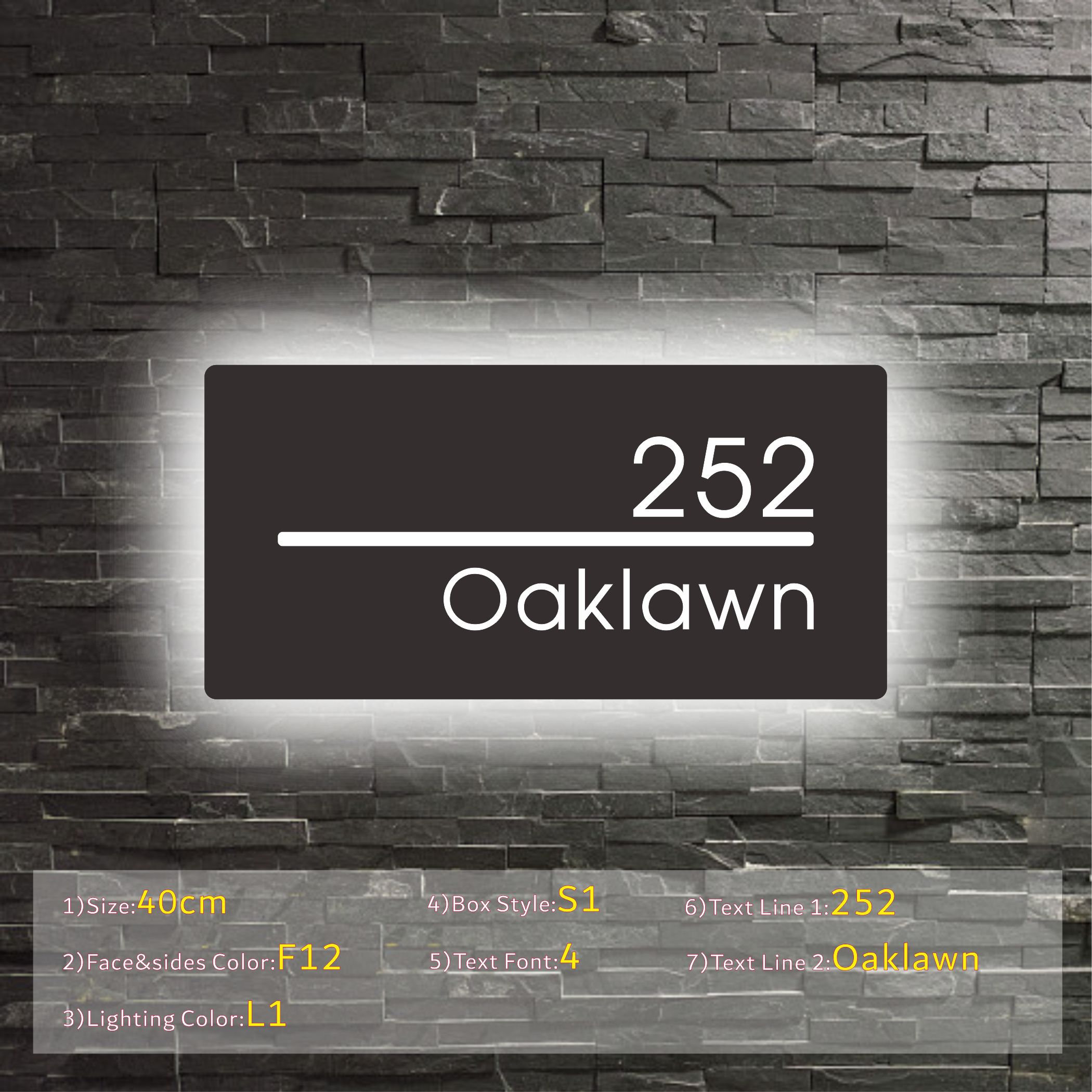 Custom House Number Sign,led House Number Box,personalized Address ...