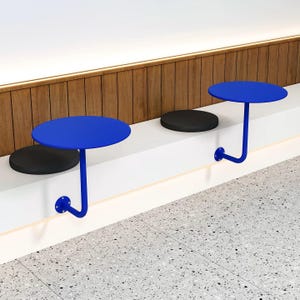 Mesa de bistró compacta de pared, diseño industrial de metal para balcón, rincón de café y uso en tiendas.