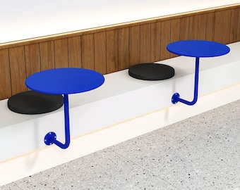 Kompakt väggmonterat bistrobord, industriell metalldesign för balkong, soffhörna och butiksbruk