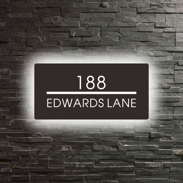 Custom House Number Sign,LED House Number Box,Personalized Address Plaque,Illuminated House Sign,Address Number Sign,Door Sign,LED Address