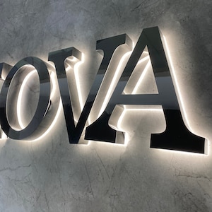 Letrero comercial retroiluminado de metal personalizado, letrero de acrílico, letrero de logotipo personalizado, letrero para exteriores, logotipo para exteriores personalizado, caja de luz LED retroiluminada, logotipo 3d de oficina