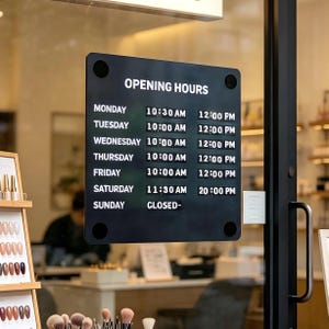 Personalized Magnetic Business Hours Plaque, Reusable DIY Modifiable Letter Sign for Coffee Shop & Diner