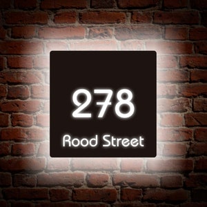 Back Illuminated House Numbers Customized,Address Sign , Illuminated House Plaque,Personalized Backlit  Light Box Customized,LED Lightbox