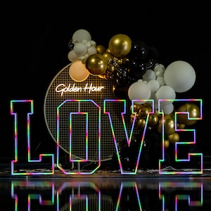 Liebes-großes Rahmen-Zeichen, Liebes-Festzelt-Licht, 4ft / 3ft leuchten Zahlen, bunte große Zeichen für Verlobungs-Party, ein bis z Alphabet-Rahmen-Buchstabe
