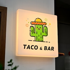 Caja de luz con logotipo personalizado, mini caja de luz de acrílico, caja de luz con letras de iluminación frontal, caja de luz LED con logotipo comercial, caja de luz para cafetería de interior y hotel