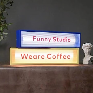 Caja de luz personalizada, Caja de luz de metal acrílico, Caja de luz personalizada con letras acrílicas corrugadas, Caja de luz LED rectangular, Signo de logotipo de cafetería