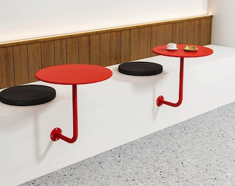 Wall Mounted Metal Bar Table, Professional Commercial Grade Table for Cafes & Small Venues
