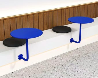 Sturdy Metal Wall Mounted Cafe Table, Space Efficient Hanging Table for Home & Business Decor