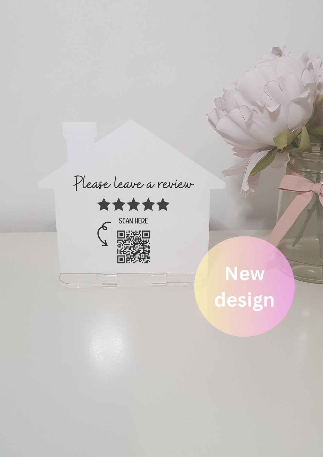 Personalised QR Code House Plaque, Freestanding Home Sign, Leave a ...
