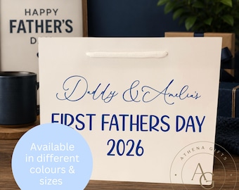 Personalised First Father’s Day Gift Bag | Daddy & Me Gift Bag | Custom Daddy and Baby Present Bag | First Fathers Day Keepsake