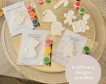 Paint Your Own Christmas Figures Craft Kit, Kids Festive Activity, Plaster Painting Set, Stocking Filler, Party Bag Gift