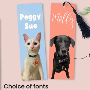 Personalised Pet Photo Bookmark Custom Personalised Pet Gift Dog Cat Single Bookmark x1