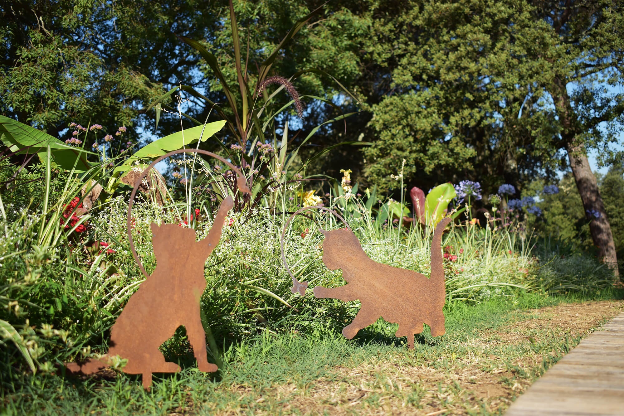 Duo Sculpture Chat Papillon
