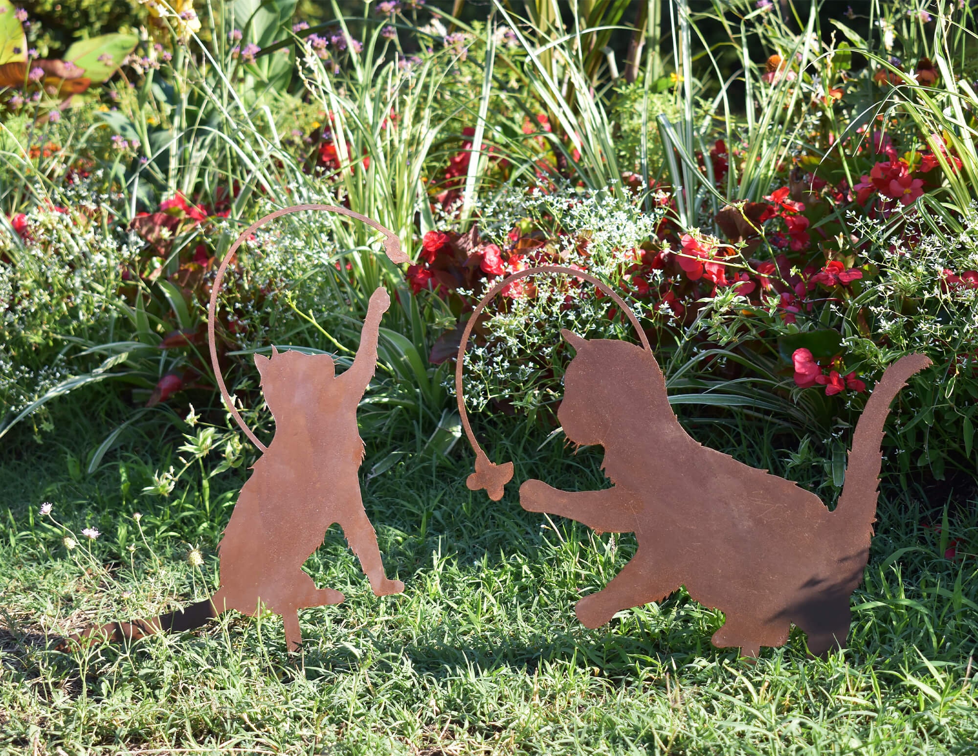 Duo Sculpture Chat Papillon