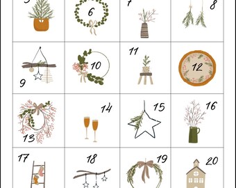 KA07 Advent Calendar Ironing Pictures or Stickers 1-24