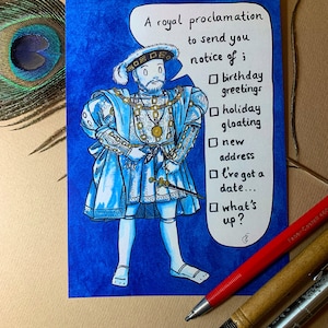 Personalisierte Proklamations Postkarte Henry VIII