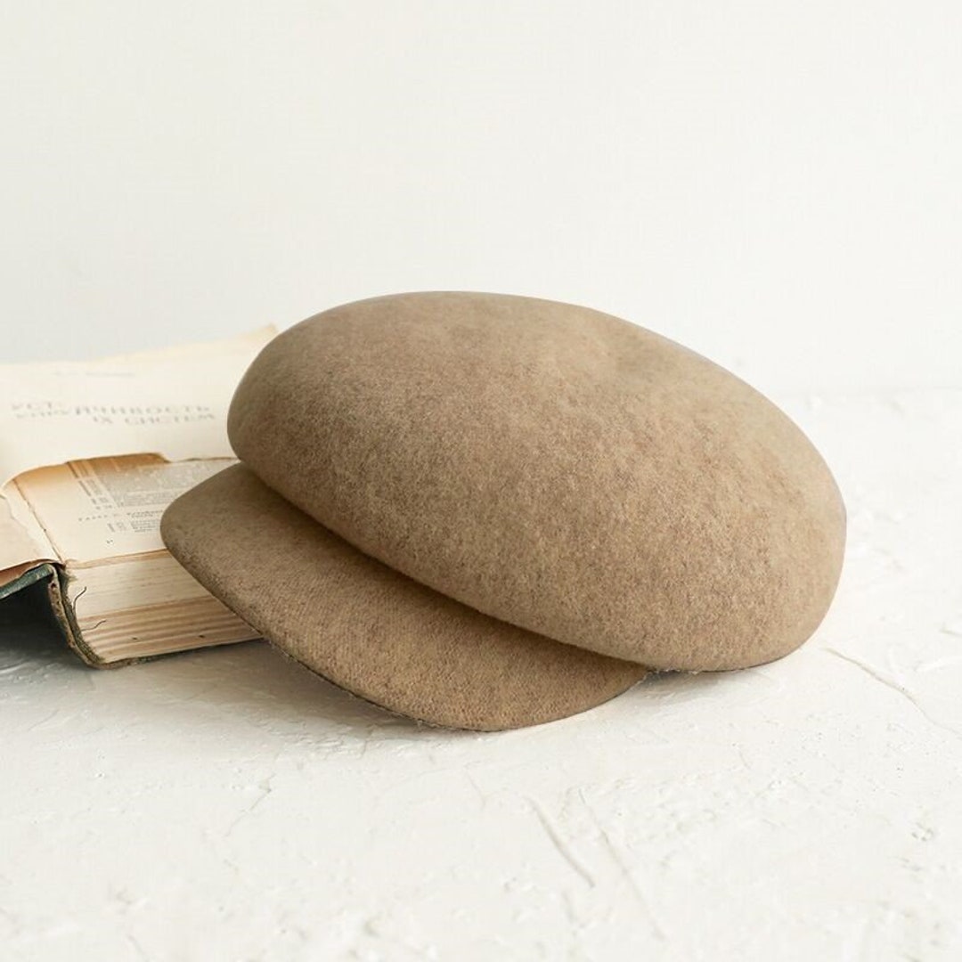 Shining/minimalist Wool Visor/winter Hat/octagonal Hat/woman Etsy