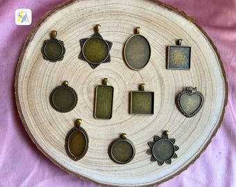 Antique Bronze Pendant Trays: Vintage Style DIY Jewelry Making