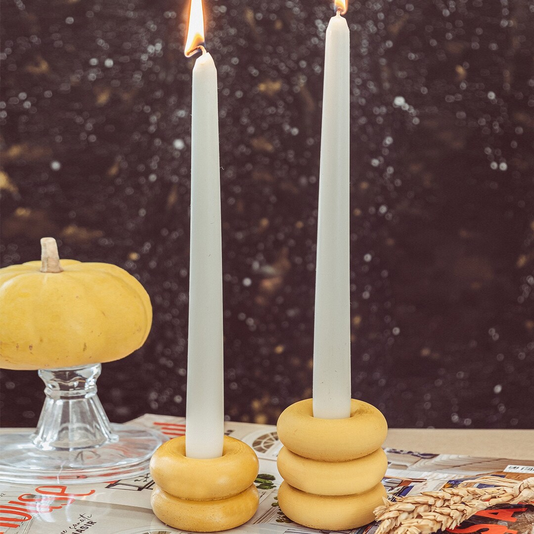 Candlestick Candle Holder Decorative Candle Holder Colored Etsy