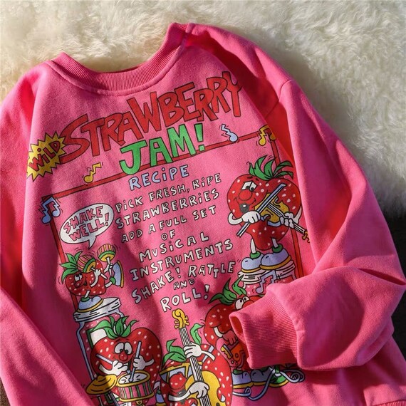Kawaii Cute Cartoon Strawberry Sweater Funny Sweater Cute Etsy UK