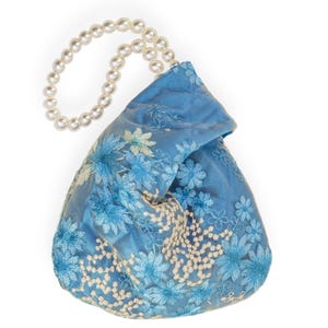 Padrão de costura para bolsa japonesa com nó: bolsa de noite com alça de pérola e renda (download digital)