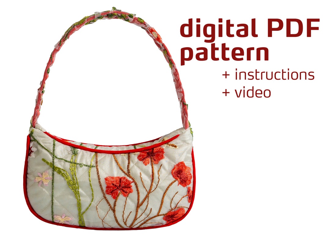 Evening Bag Sewing Pattern / Padded Puffy Shoulder Bag, Clutch Bag