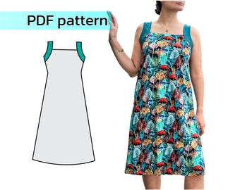 Simple Jersey Dress Sewing Pattern / Slip Maternity Midi Dress / UK size 12 - 14 / Easy