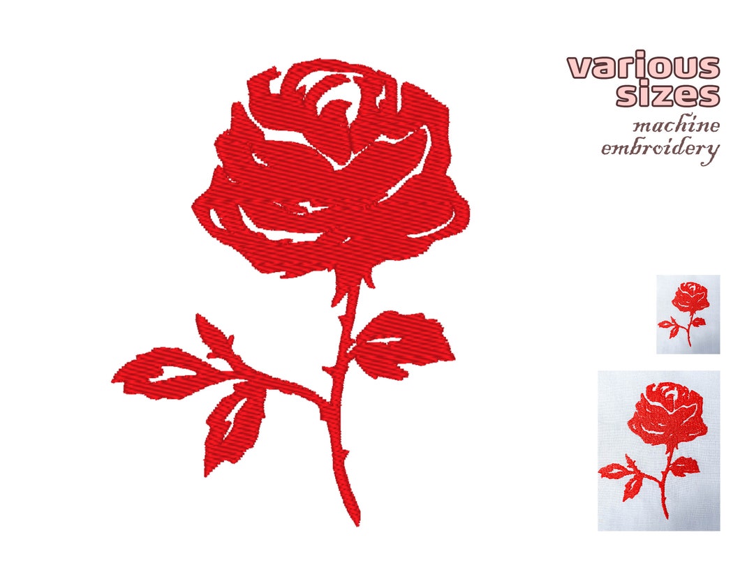 Machine Embroidery Rag Roses Rose Machine Embroidery Design: Floral Applique Pattern (3 Sizes ...