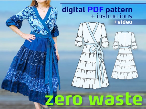 Zero Waste Sewing Pattern Summer Dress Wrap Dress Etsy