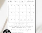 Pick a date to donate minimal calendar, printable pay the day fundraiser, fundraising for donations for any reason/any month, ready to print
