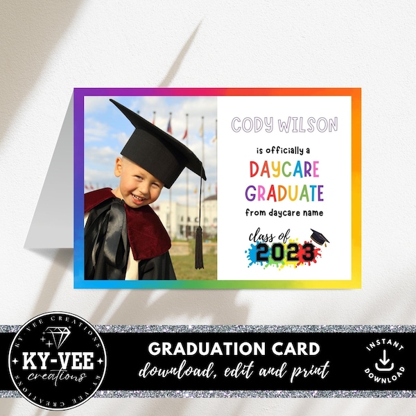 Daycare Graduation Certificate Template Digital Etsy