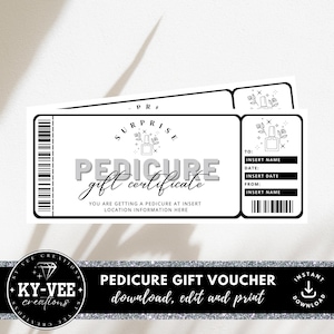 Buono regalo per salone di bellezza, DOWNLOAD IMMEDIATO, buono modificabile per pedicure minimo, modello stampabile per salone di bellezza Canva, biglietto personalizzato