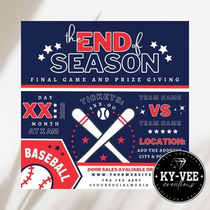 Editable baseball flyer template, INSTANT DOWNLOAD,Baseball poster template, End of season baseball prize giving, sports flyer for printing,