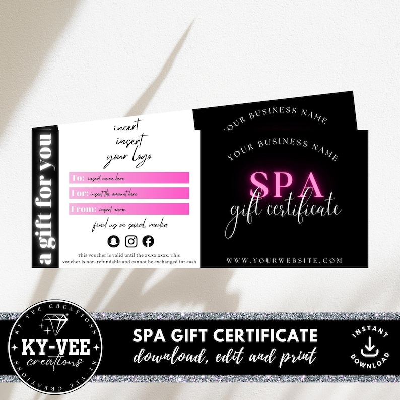 Spa Day Gift Certificate INSTANT - Il 794xN.5317633312 K0hg 